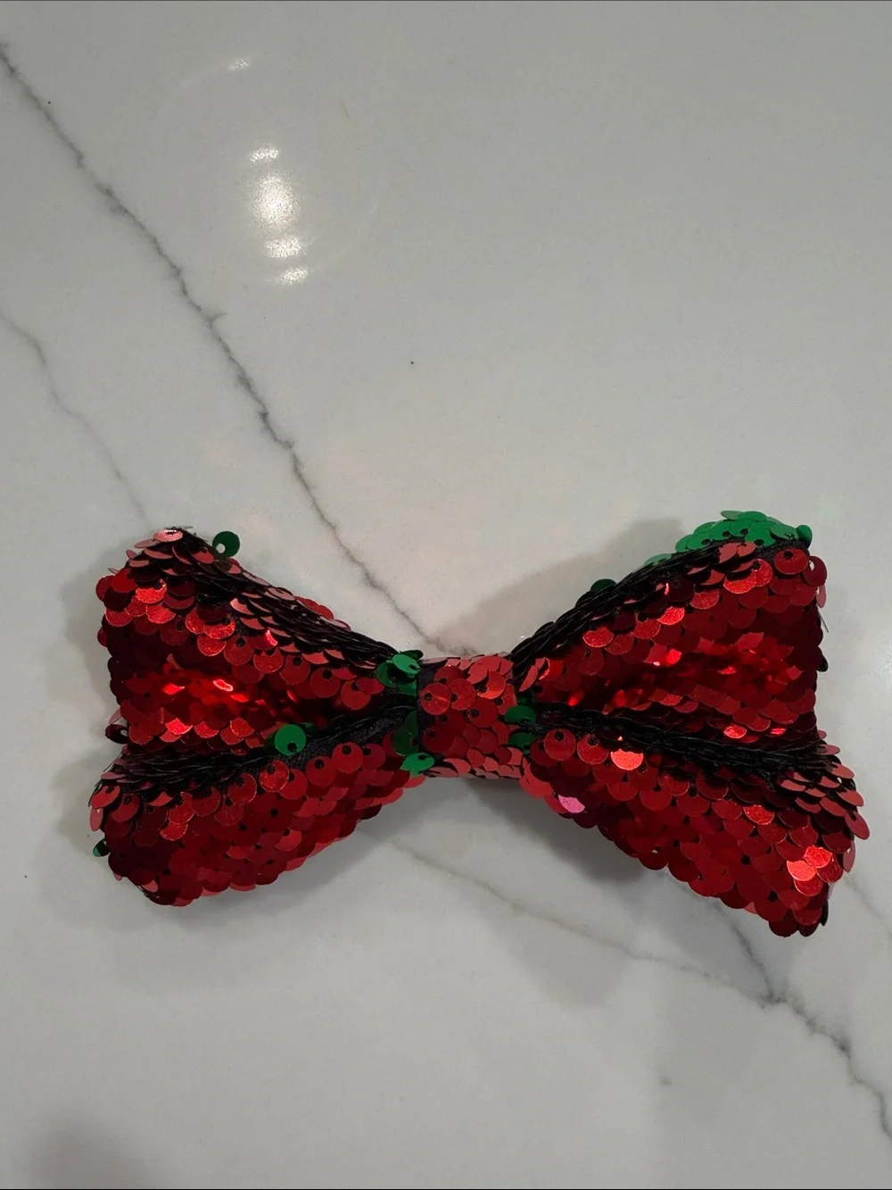 Girls Red Sequin Bow Hair Clip